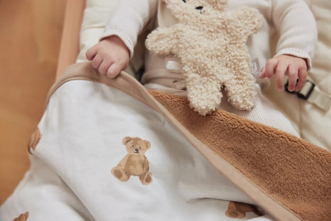 Jollein Baby Deken Ledikant Jersey 100x150cm Teddy Bear - Multicolor