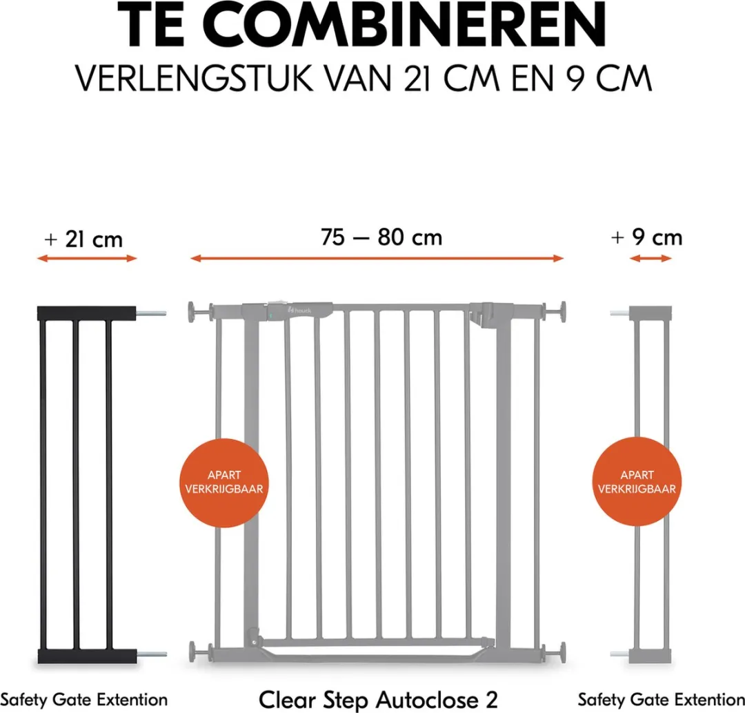 Hauck Safety Gate Verlengstuk 21cm - Zwart