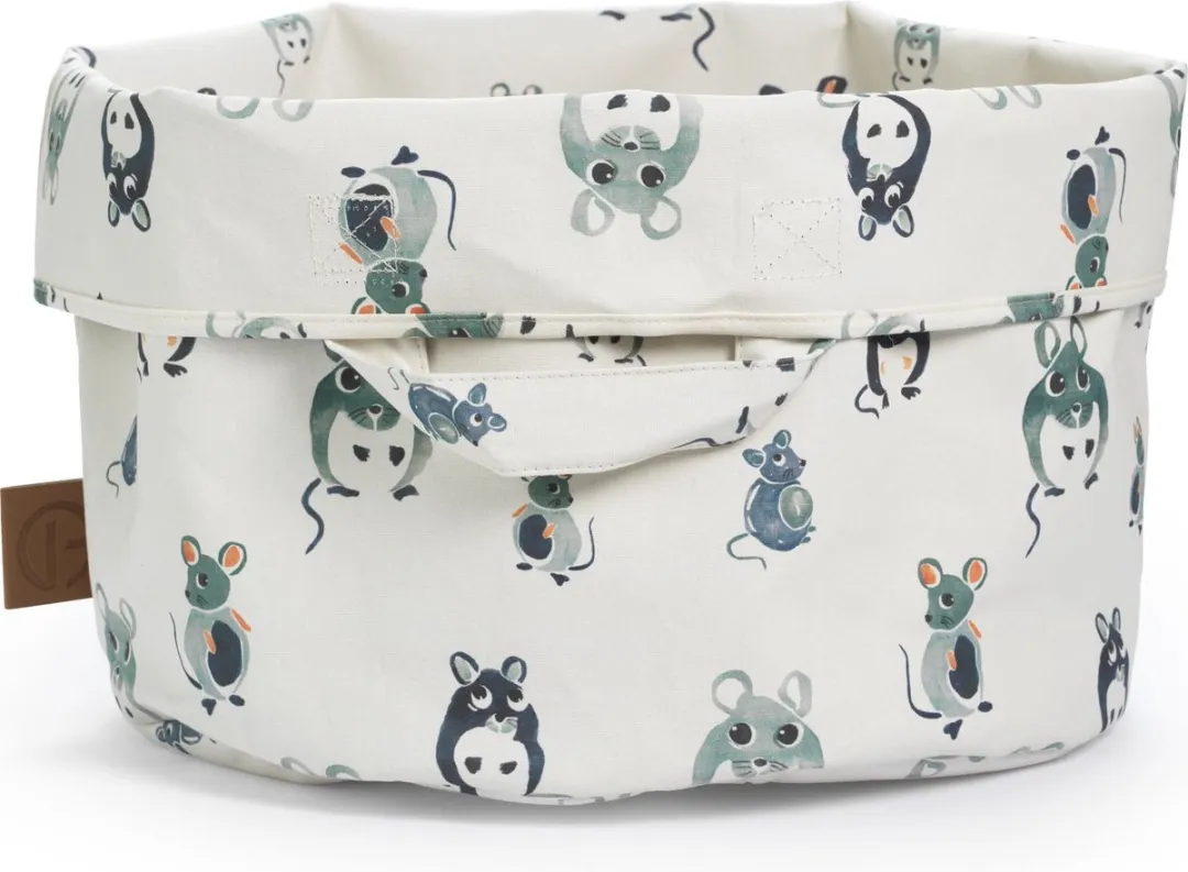 Elodie Store My Stuff Opbergmand Forest Mouse - Wit/Beige/Grijs