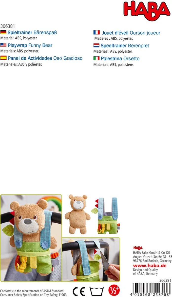 Haba Berenpret Junior Hangfiguur - 2-delig Multicolor