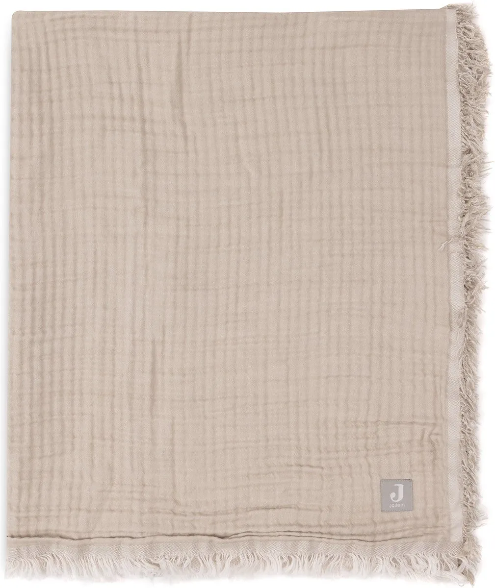 Jollein Baby Deken Ledikant 120x120cm - Fringe Olive Green/Ivory