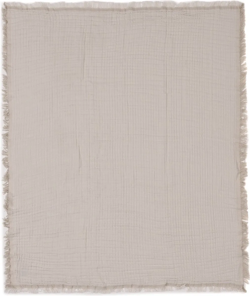 Jollein Baby Deken Ledikant 120x120cm - Fringe Olive Green/Ivory