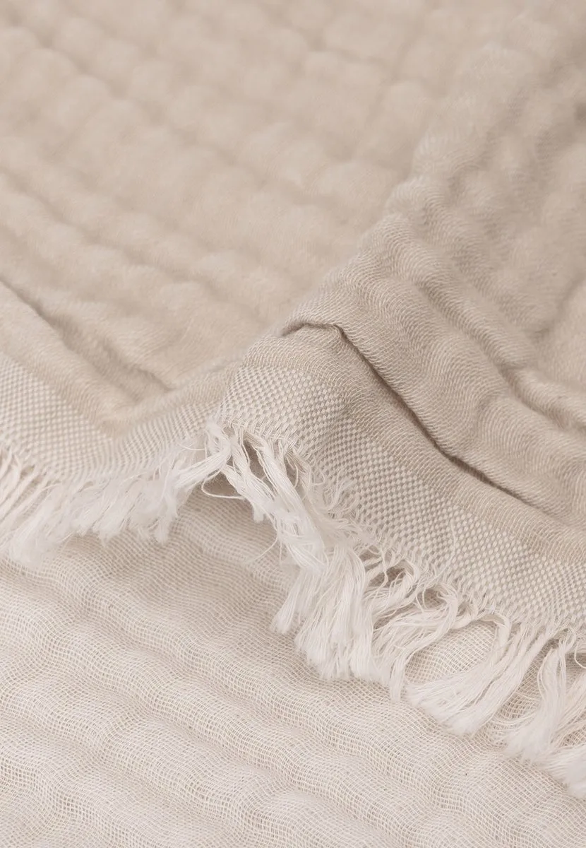 Jollein Baby Deken Ledikant 120x120cm - Fringe Olive Green/Ivory