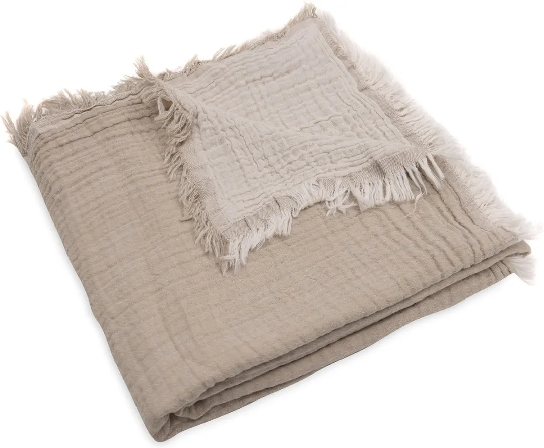 Jollein Baby Deken Ledikant 120x120cm - Fringe Olive Green/Ivory