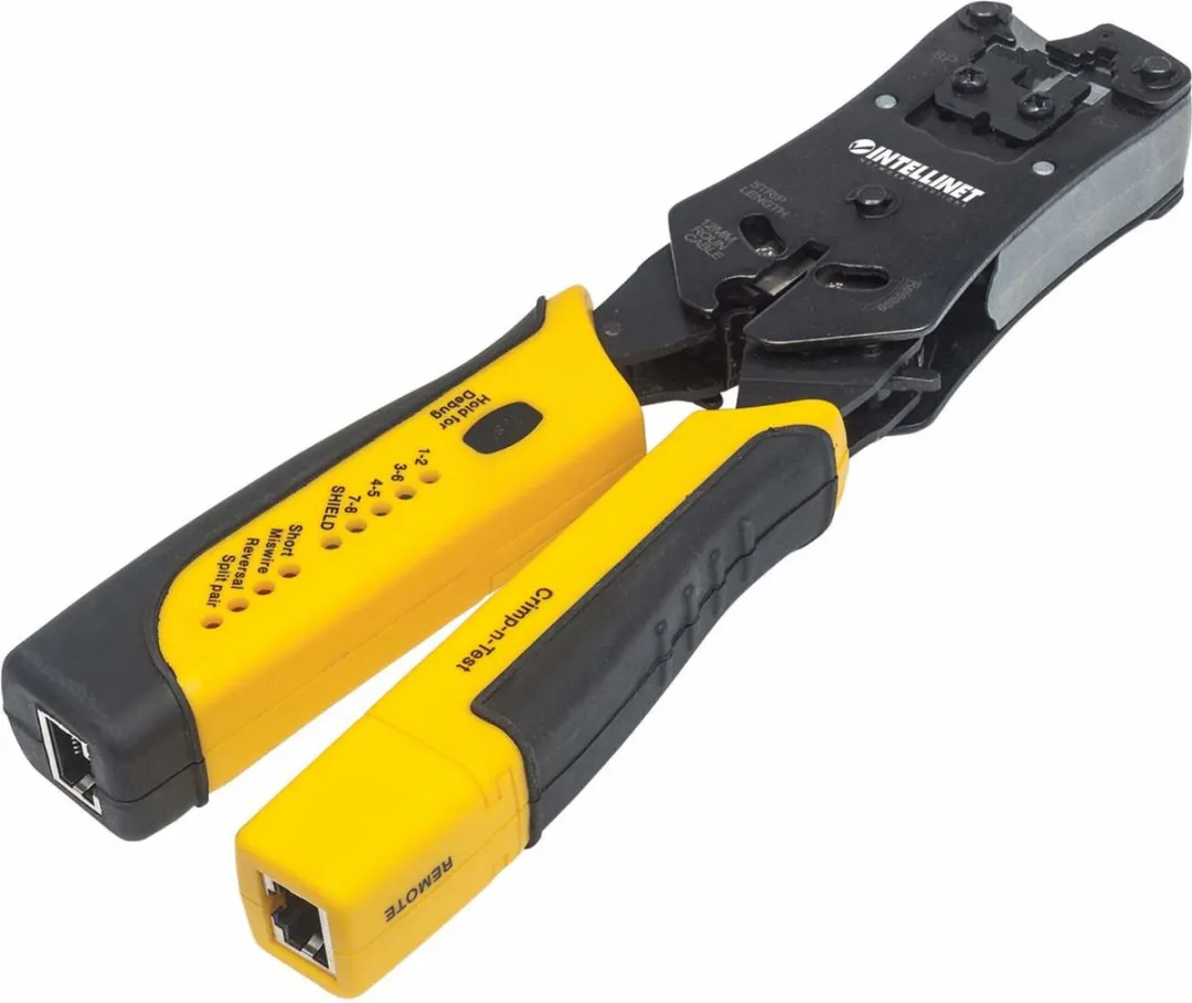 Intellinet Krimptang RJ11/RJ12/RJ45 - Geel/Zwart