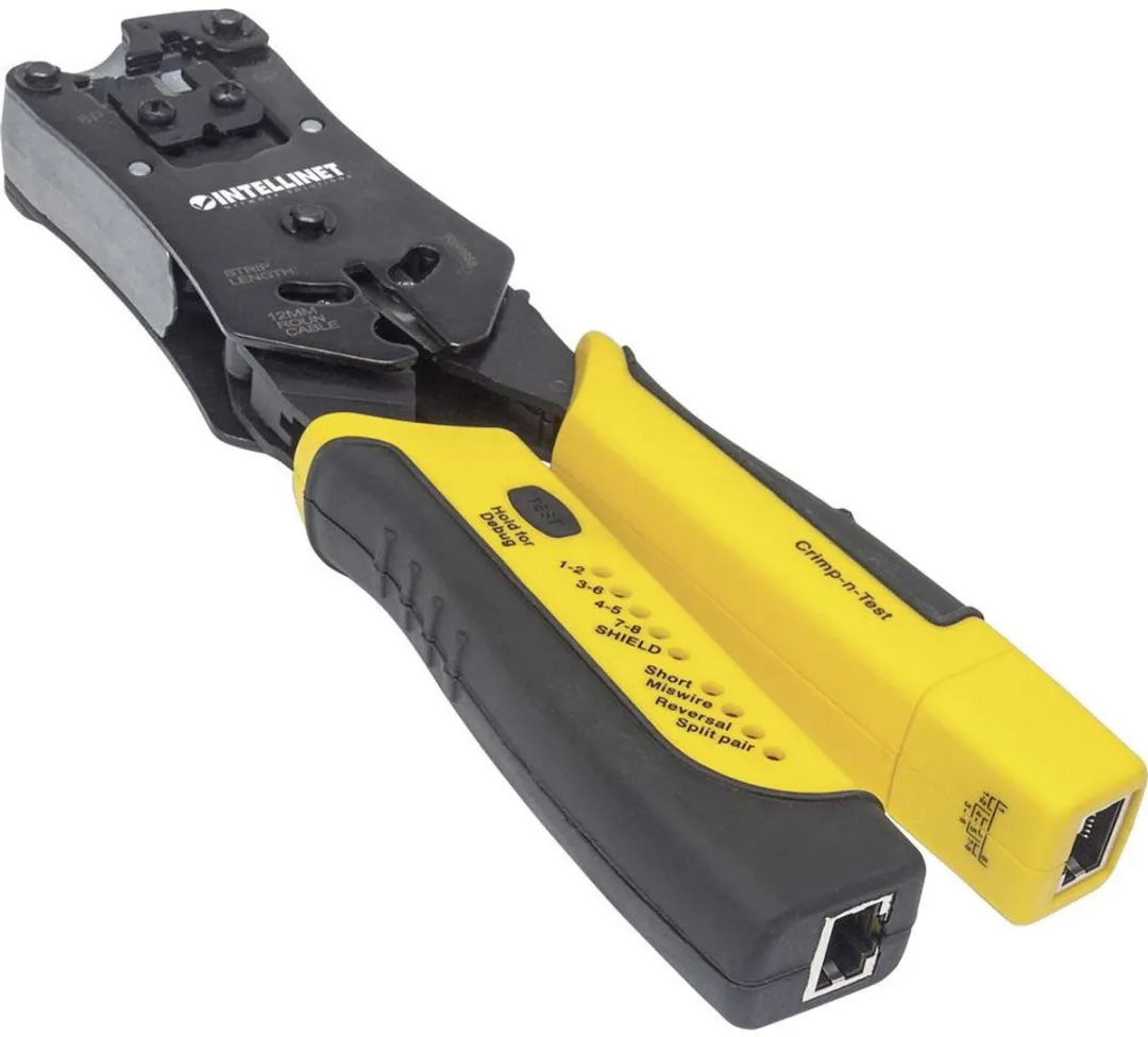 Intellinet Krimptang RJ11/RJ12/RJ45 - Geel/Zwart