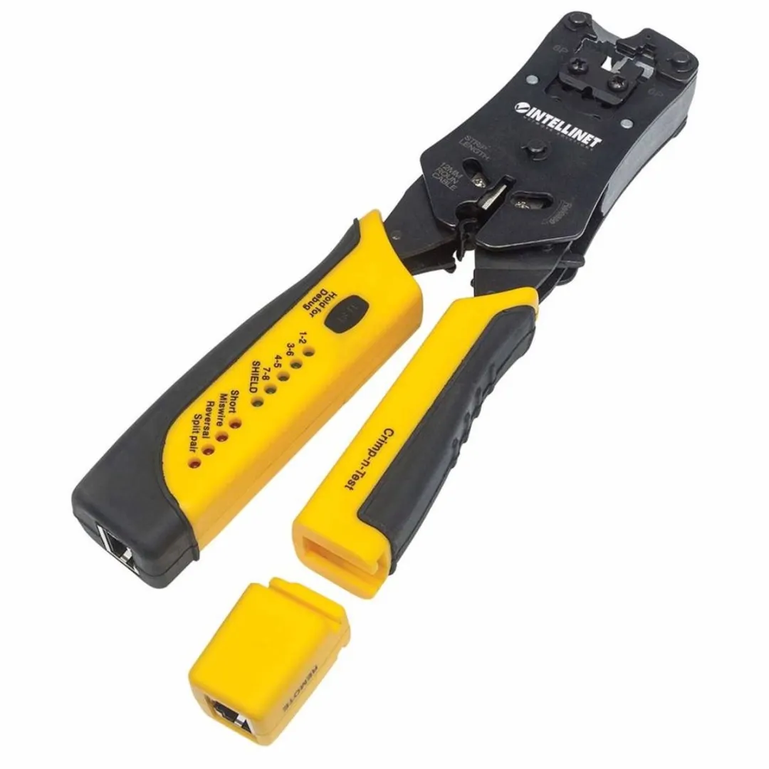 Intellinet Krimptang RJ11/RJ12/RJ45 - Geel/Zwart