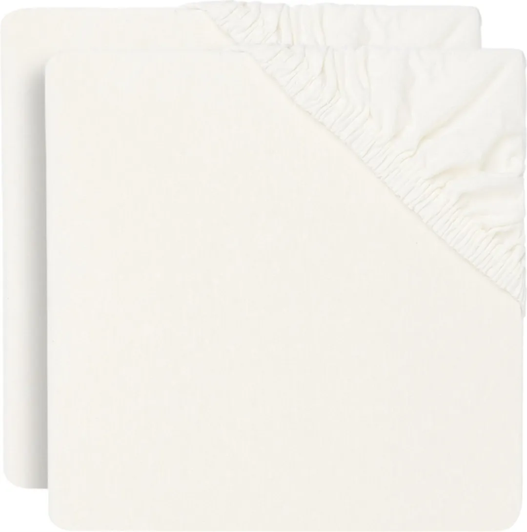 Jollein Baby Hoeslaken Ledikant Jersey Ivory - 2 Stuks 60x120cm