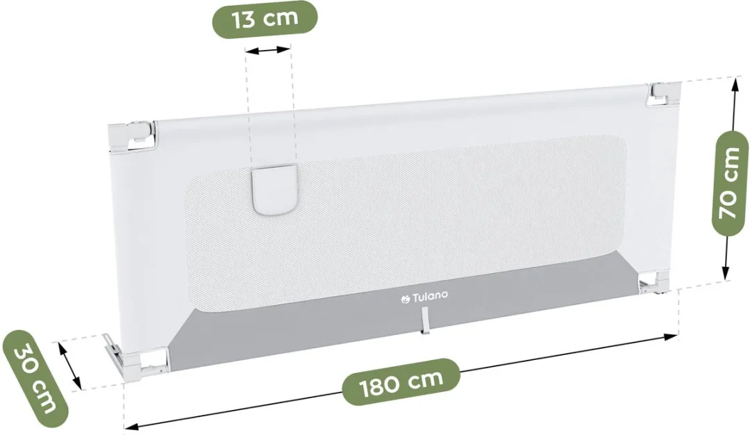 Tulano Cover 48 Baby Bedhekje 180cm - Wit/Grijs