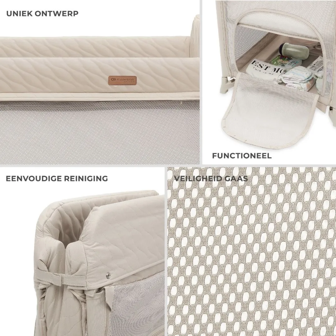 KinderKraft MOON DREAM Travel Wieg - Beige - tot 15 kg