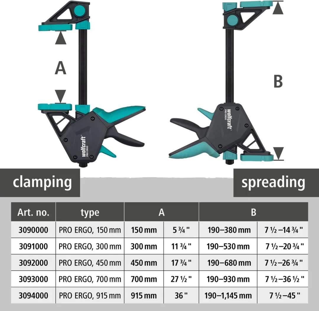 Wolfcraft 2 Lijmklemmen PRO ERGO 150mm - 2 Stuks