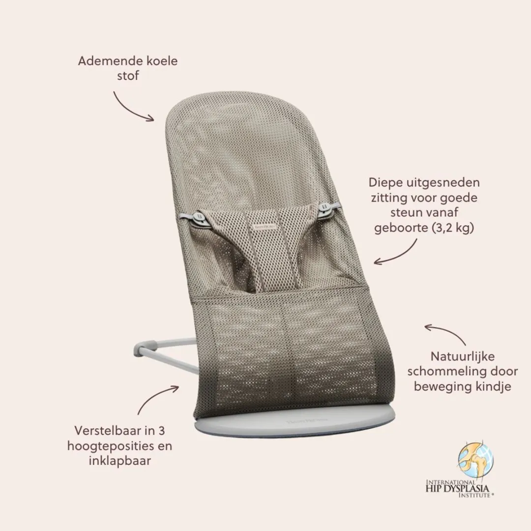 BabyBjörn Wipstoel Bliss Mesh - Grijs-beige