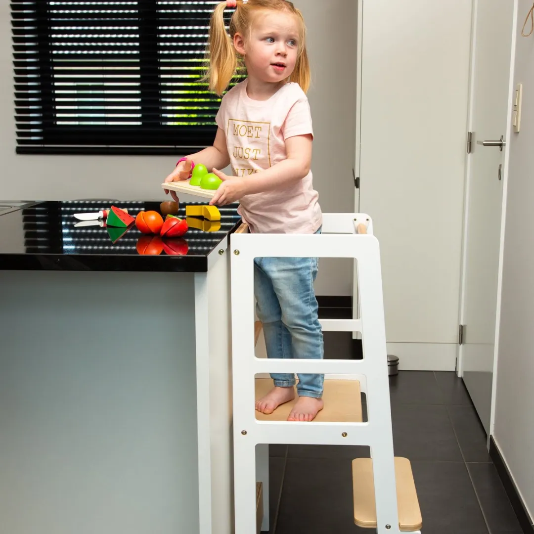 Childhome Leertoren Wit/Naturel - tot 100kg