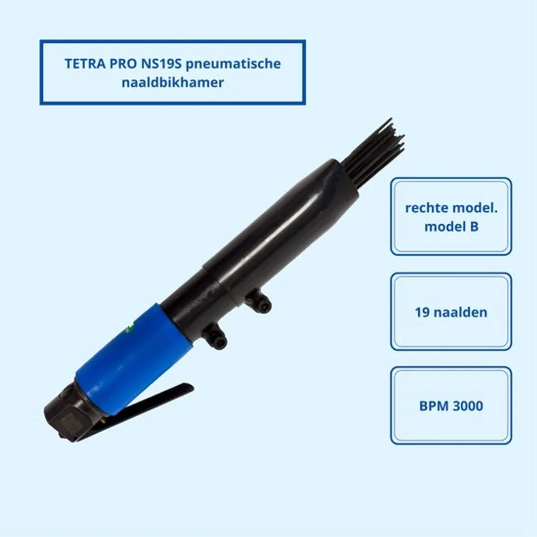 TETRA Tools PRO NS-19S Naaldbikhamer - Pneumatisch 19 Naalden