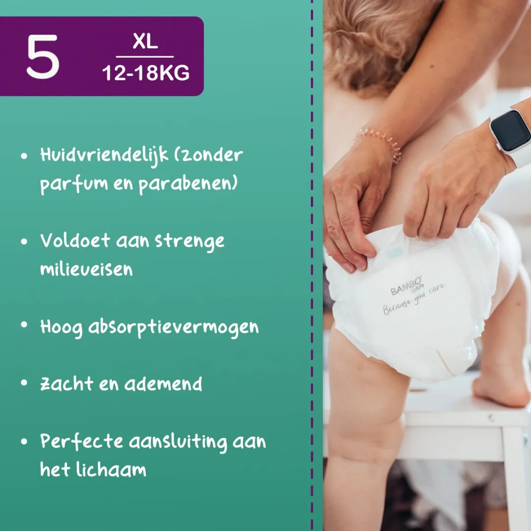 BAMBO Nature Luiers Maat 5 132 Stuks