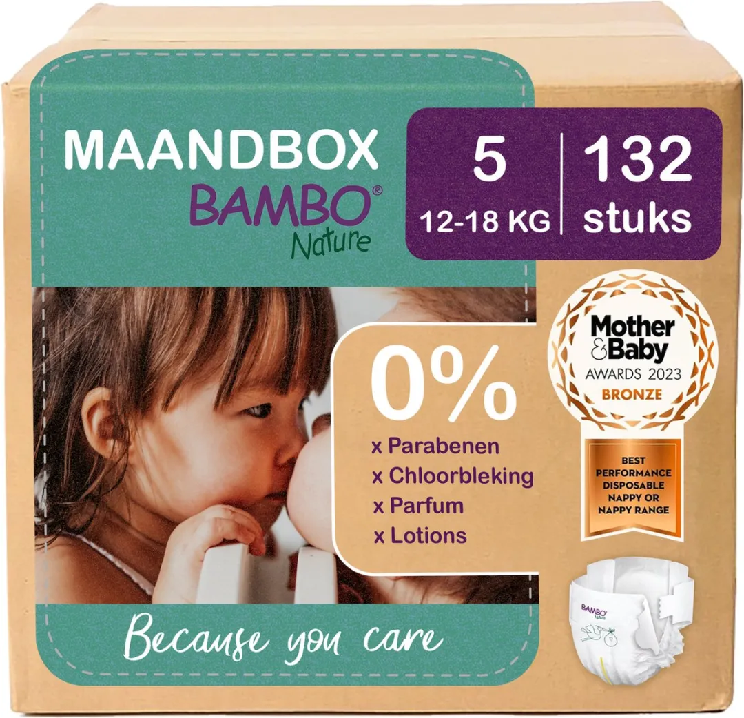 BAMBO Nature Luiers Maat 5 132 Stuks