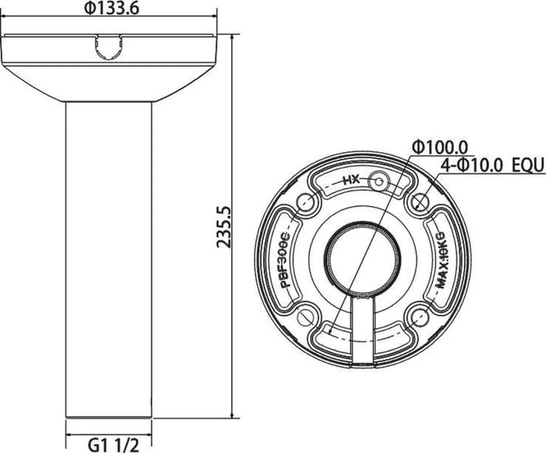 Dahua PFB300C Plafondmontagebeugel - Wit