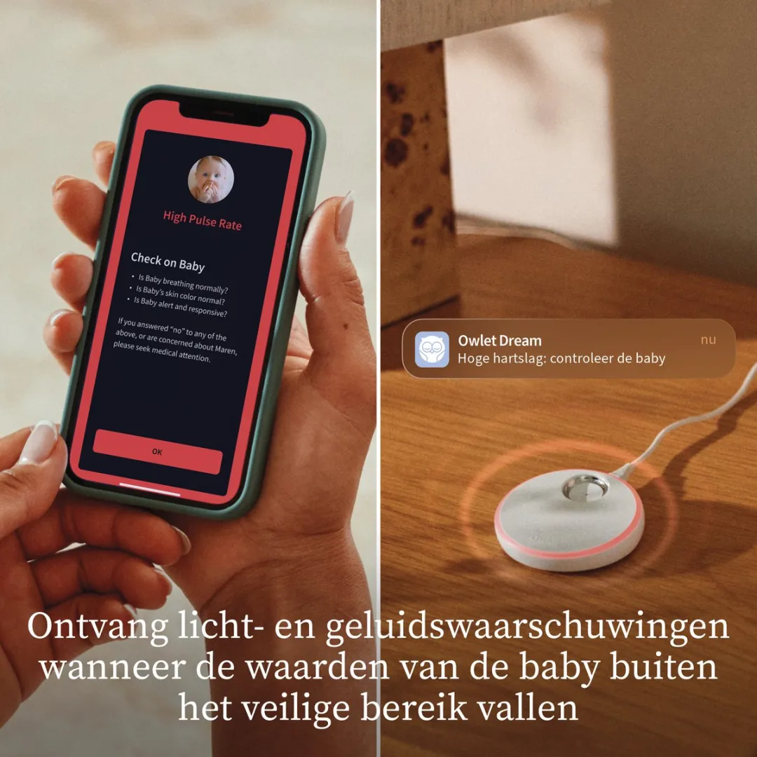 Owlet Dream Duo: Dream Sight™ Camera & Dream sock™ – Medische Baby Monitor met 2K HD Camera en Gezondheidsmeting – Hartslag, Zuurstof & Temperatuur – Munt