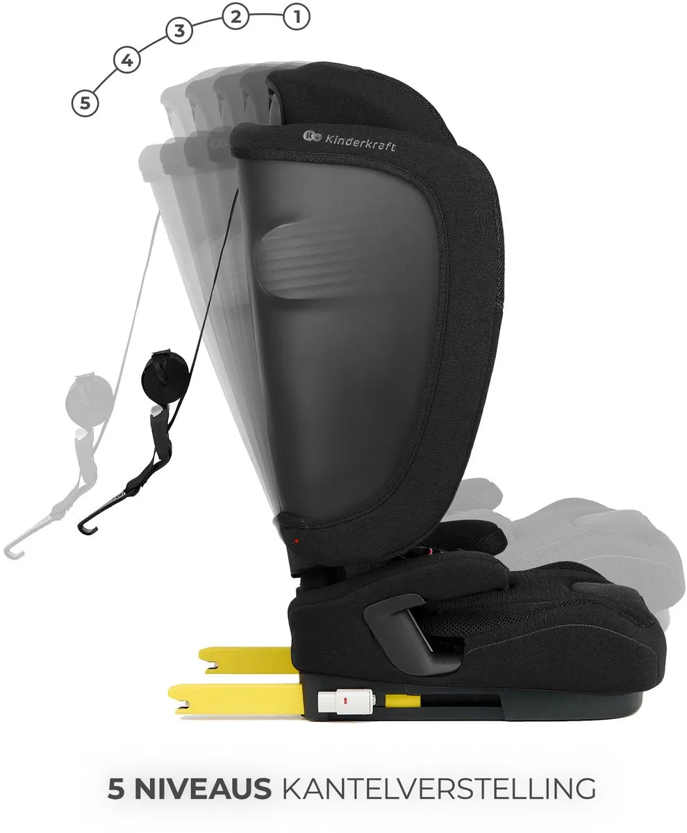 KinderKraft FIX2GO I-SIZE Autostoel 76-150cm - Groep 2/3 - Zwart