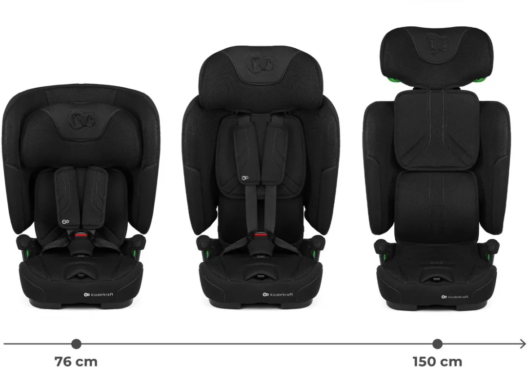 KinderKraft FIX2GO I-SIZE Autostoel 76-150cm - Groep 2/3 - Zwart