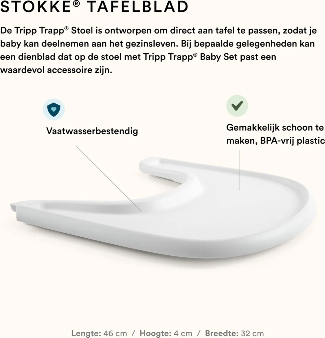 Stokke Tripp Trapp Babyset 2 - Naturel - Incl. dienblad Wit
