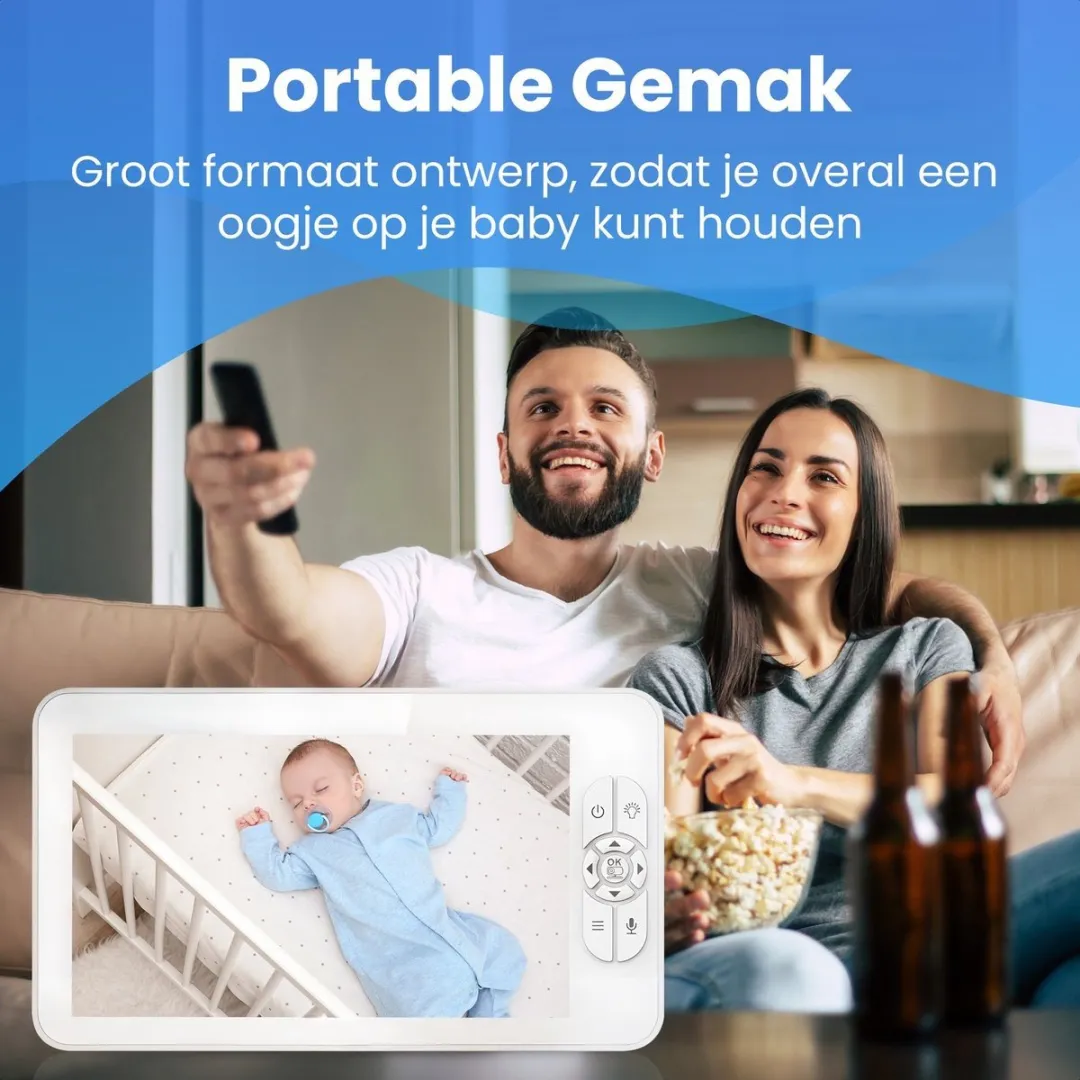 Zevio XL Elite Babyfoon 7 Inch - 2 Camera's