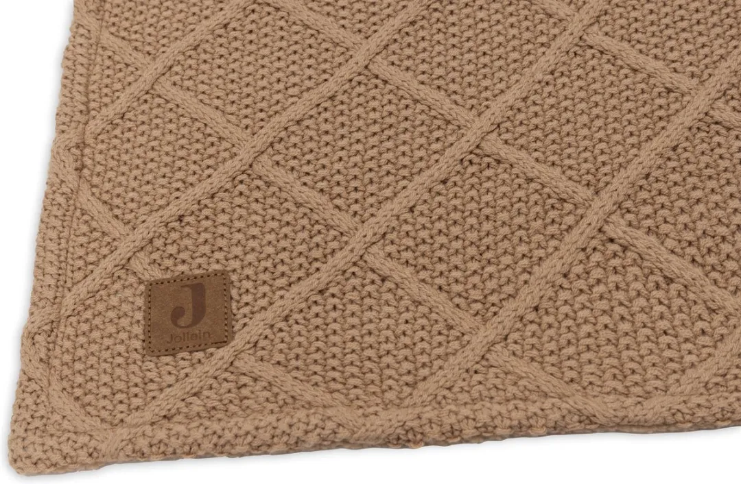 Jollein Deken Wieg 75x100cm Check Knit Biscuit