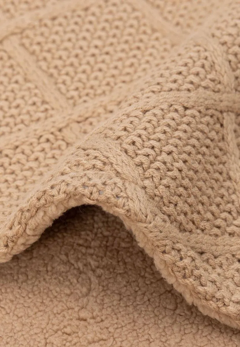 Jollein Deken Wieg 75x100cm Check Knit Biscuit