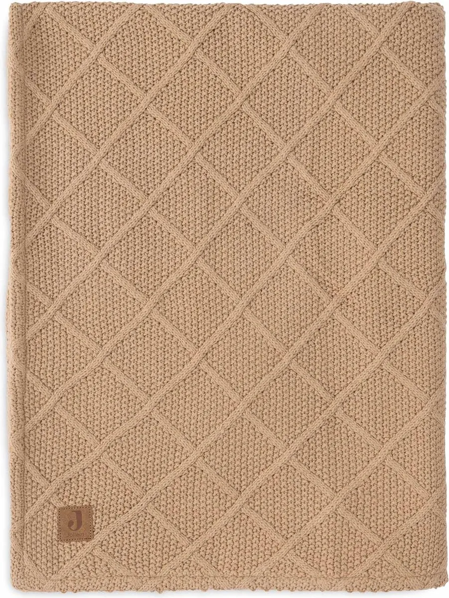 Jollein Deken Wieg 75x100cm Check Knit Biscuit