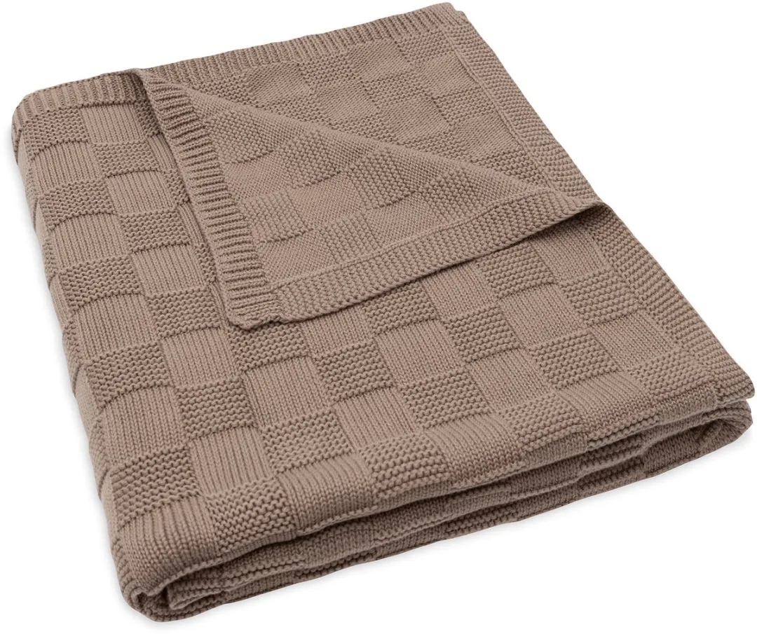 Jollein Baby Deken Ledikant 100x150cm Box Knit - Milky Coffee