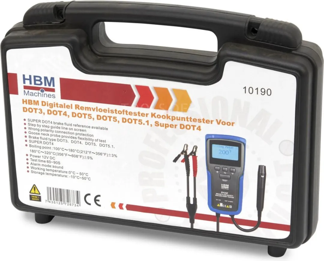 HBM Digitale Remvloeistoftester - Kookpunttester DOT3/DOT4/DOT5.1