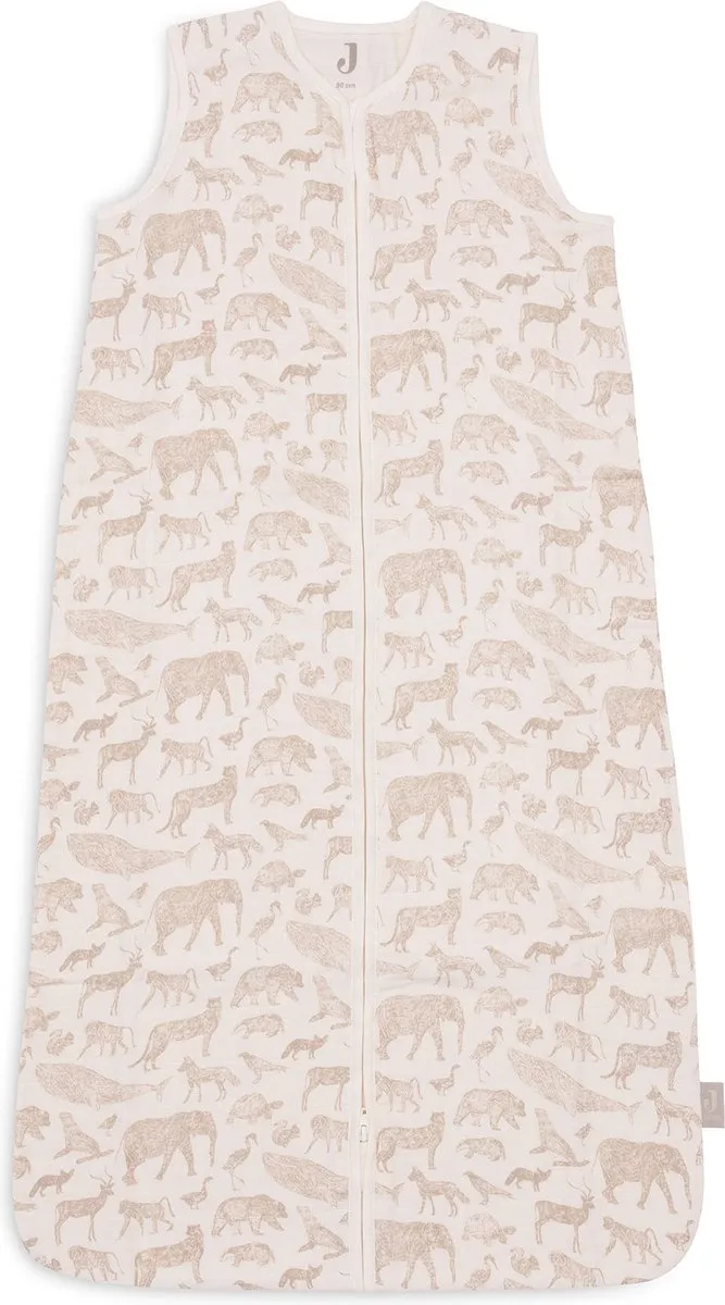 Jollein Baby Hydrofiel Slaapzak 90cm Animals - Nougat