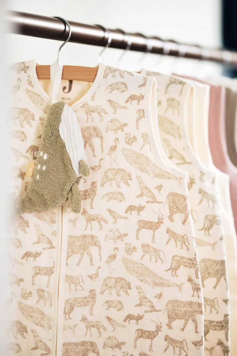 Jollein Baby Hydrofiel Slaapzak 90cm Animals - Nougat