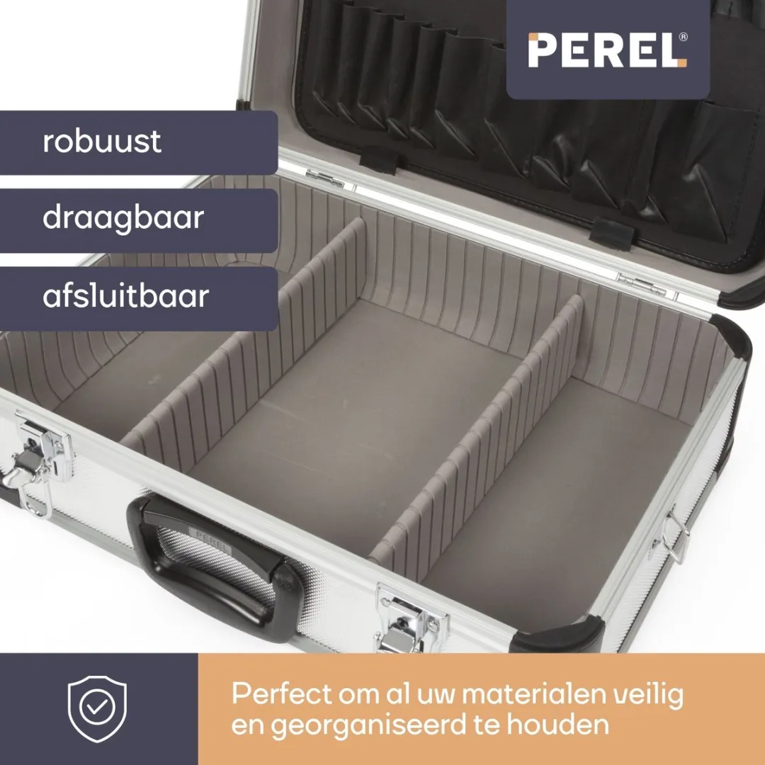 Perel Gereedschapskoffer 1819-3 - Aluminium - 460x330x165mm