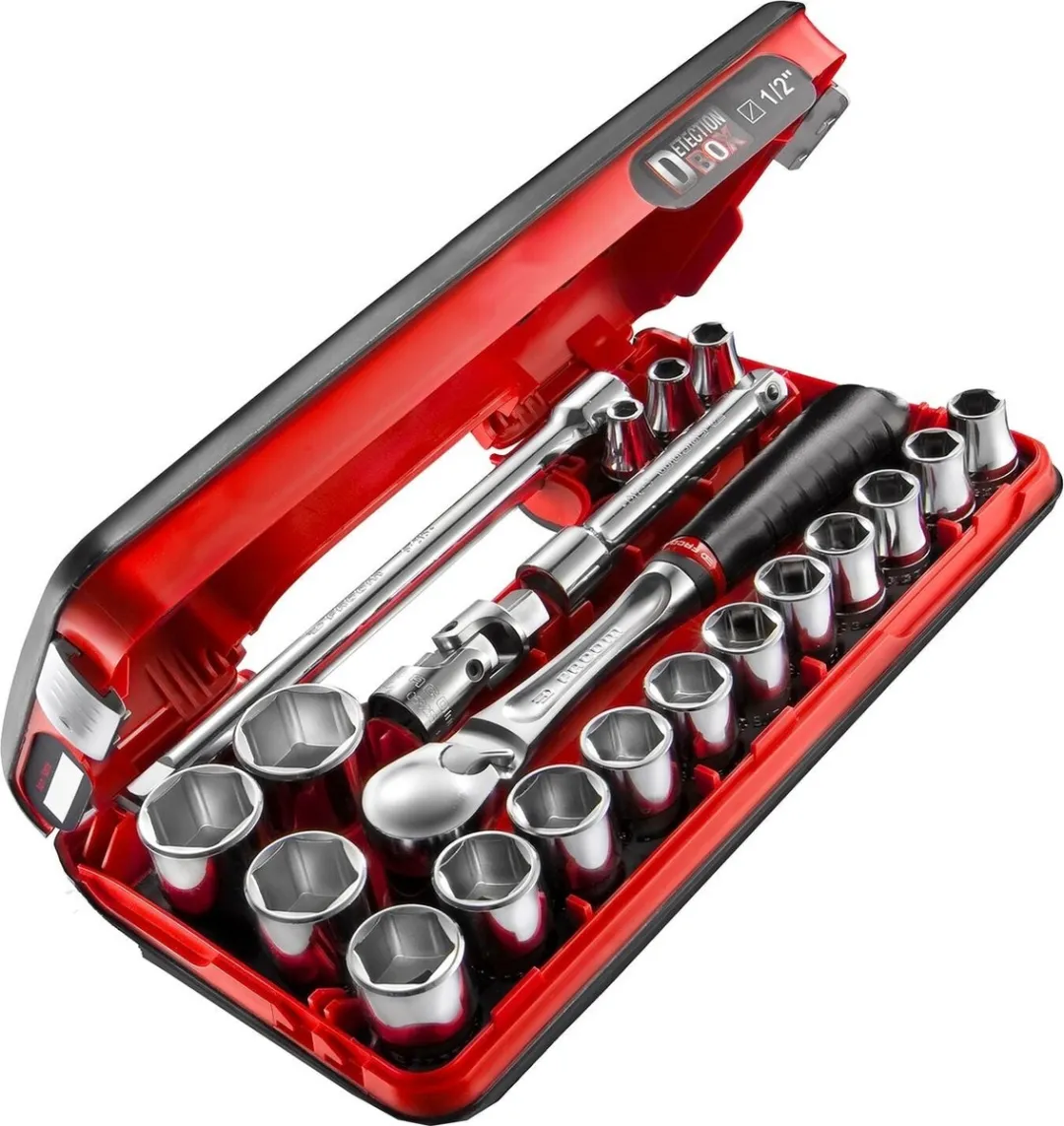 FACOM Compacte 1/2 Doppenset 6-kant SL.161 - 21-delig - Zilver/Rood/Zwart - afbeelding 6 van 6