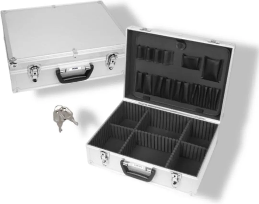 Perel Gereedschapskoffer 1819-0 - Aluminium - 457x330x152mm - Grijs/Zwart