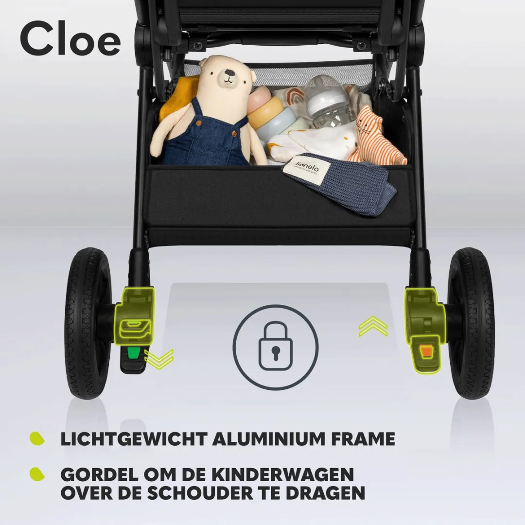 Lionelo Cloe Kinderwagen - Grijs - 360° Wielen