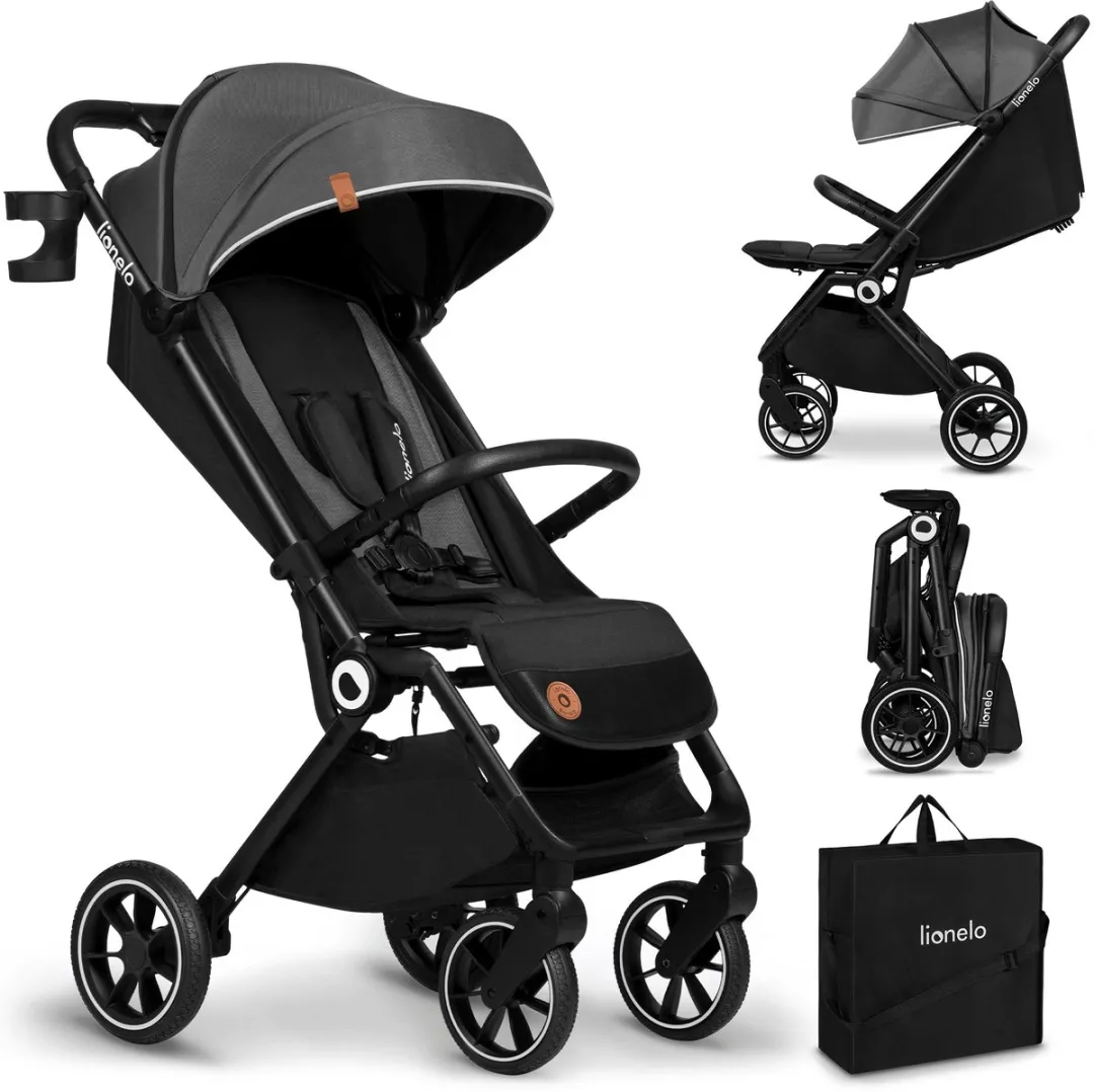 Lionelo Cloe Kinderwagen - Grijs - 360° Wielen