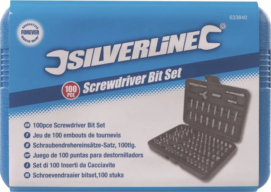 Silverline 100-delige Schroevendraaier Bit Set - Hout