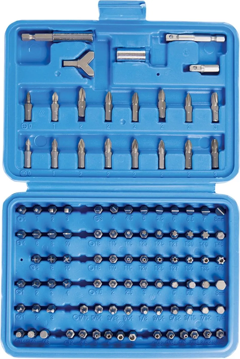 Silverline 100-delige Schroevendraaier Bit Set - Hout