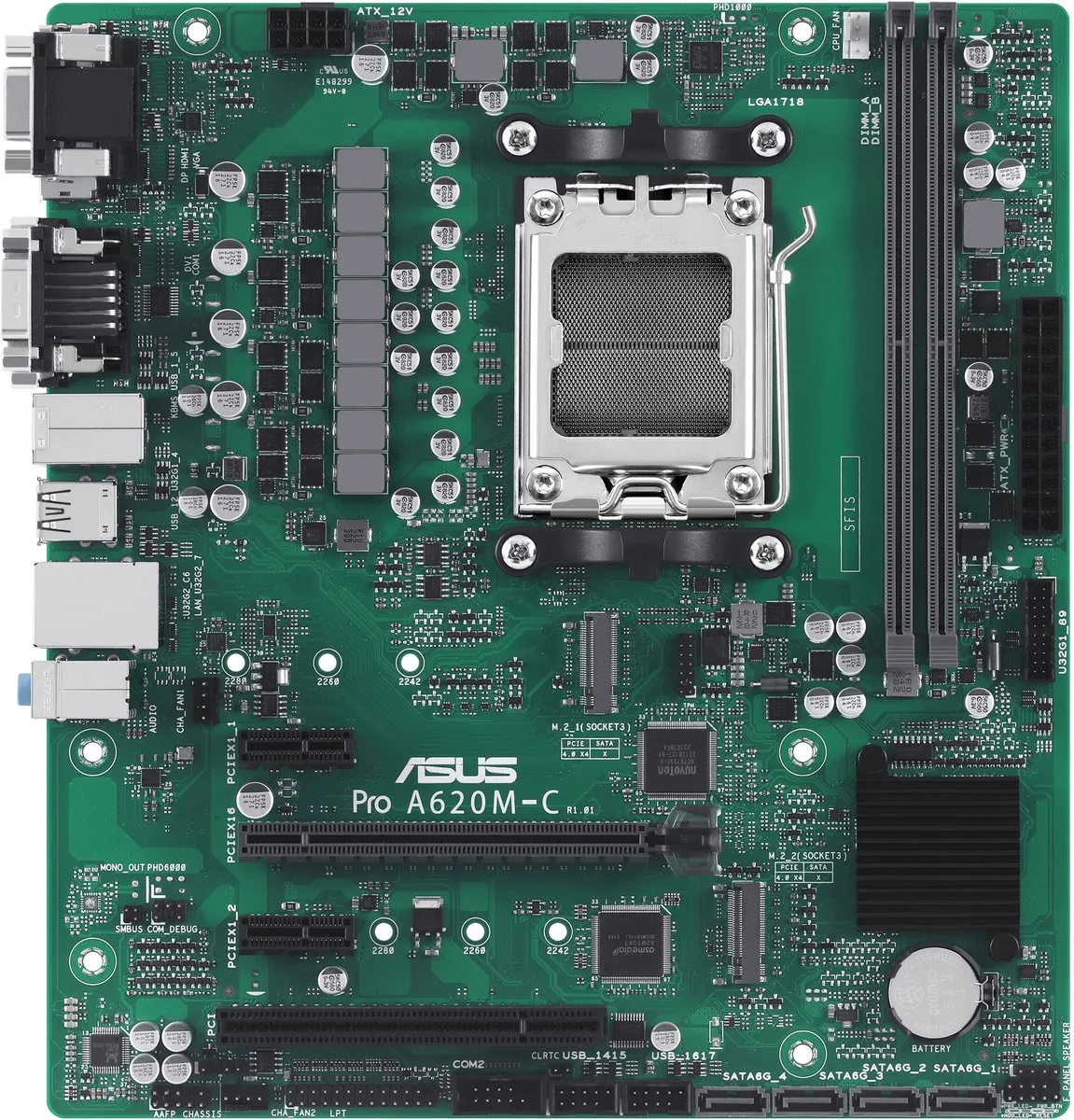 ASUS PRO A620M-C-CSM AM5 Micro-ATX Moederbord - 2x DDR5 - afbeelding 6 van 6