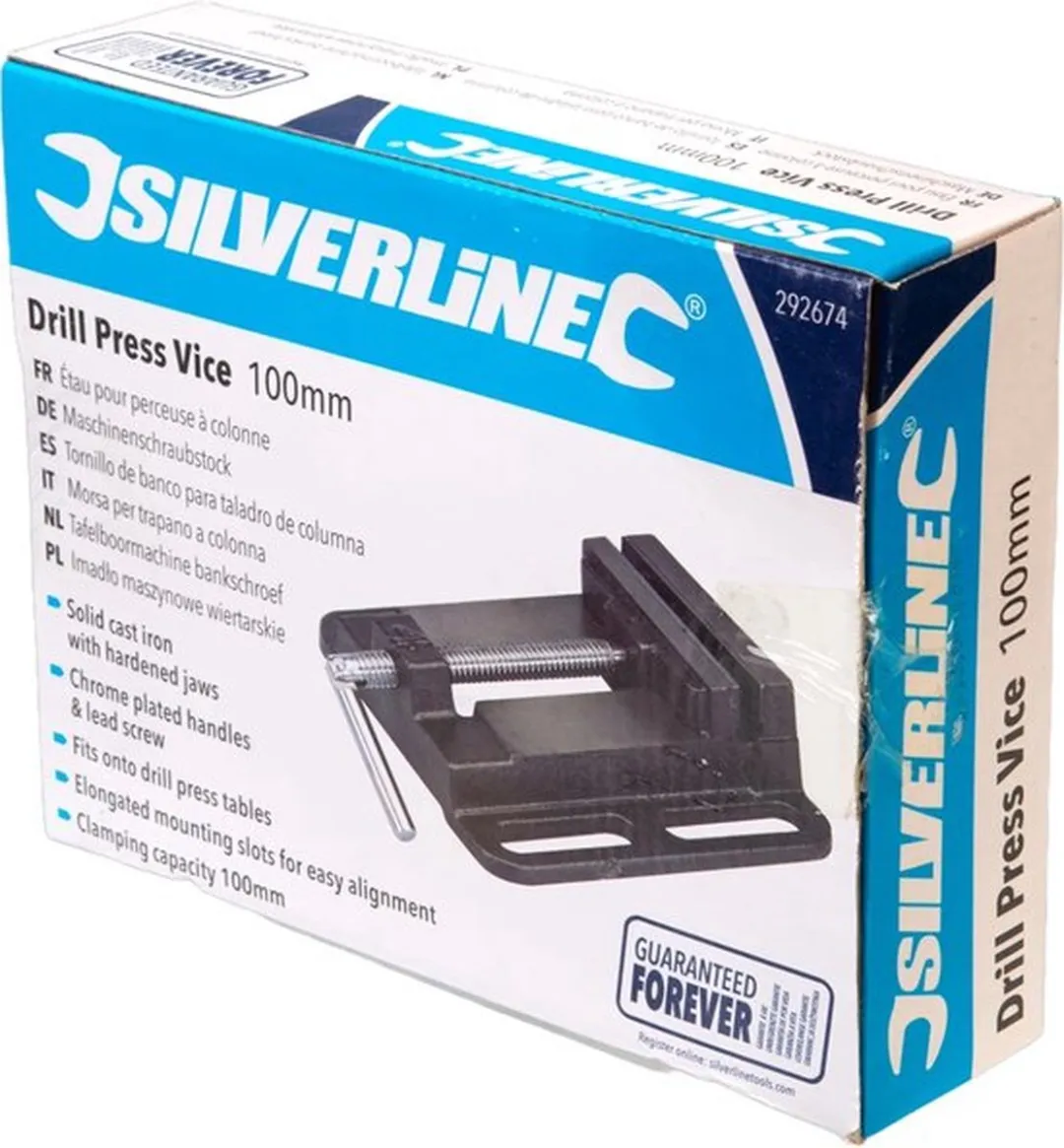 Silverline Bankschroef 100mm - Geharde kaken - Chroom geplateerd - afbeelding 6 van 6