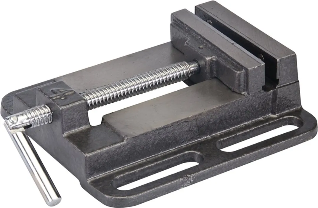 Silverline Bankschroef 100mm - Geharde kaken - Chroom geplateerd