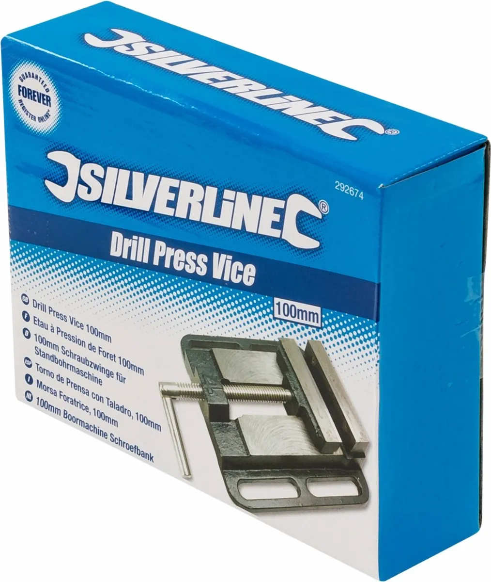 Silverline Bankschroef 100mm - Geharde kaken - Chroom geplateerd