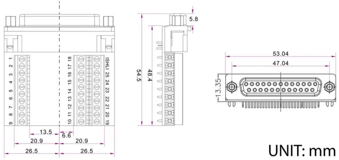 Tru Components D-sub 25-polig 90° Bus - 1 Stuk