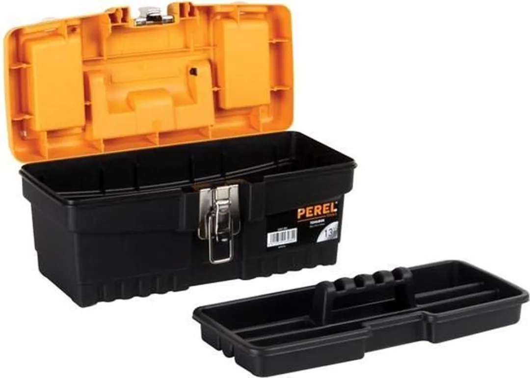 Perel MTB139 Gereedschapskoffer - 320x155x139mm - Zwart/Geel