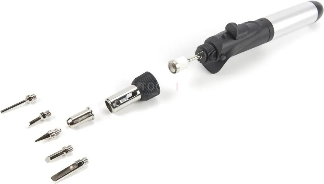 HBM Gassoldeerset 7777 - Micro soldeerpen met 6 opzetstukken