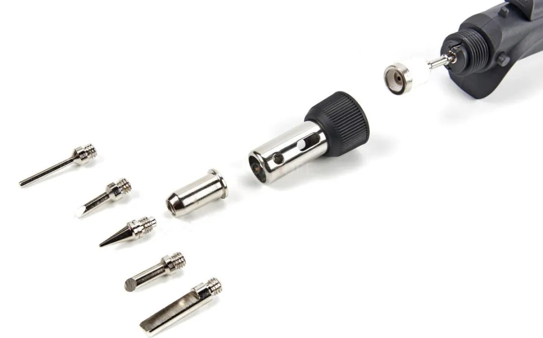 HBM Gassoldeerset 7777 - Micro soldeerpen met 6 opzetstukken