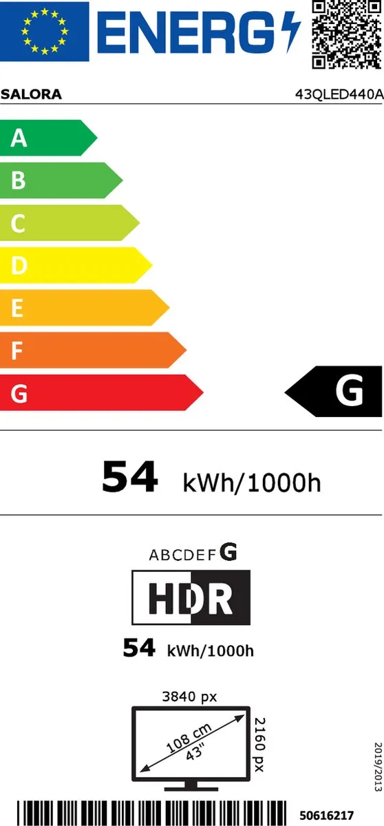 Salora 43QLED440A 4K QLED TV - Zwart