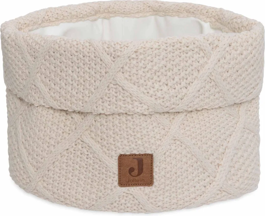 Jollein Commode Mandje Check Knit Oatmeal 14x18cm